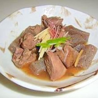 鶏レバーと､こんにゃくの生姜煮